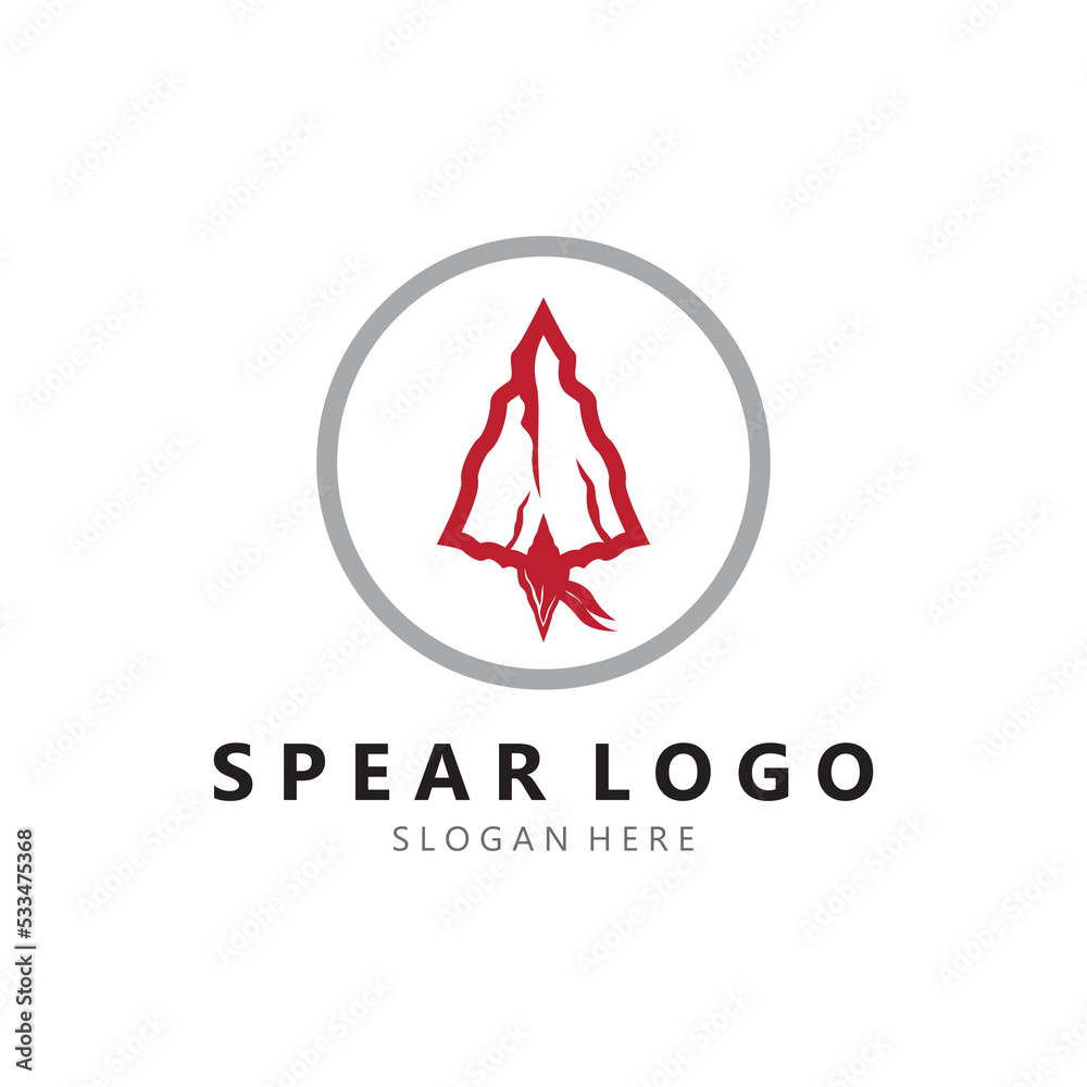 spear logo design with template vector illustration