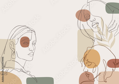 abstract girls drawing on background