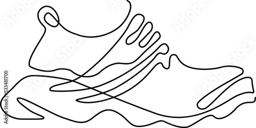 Sport shoes. Sneakers. Continuous line drawing. Vector  illustration.