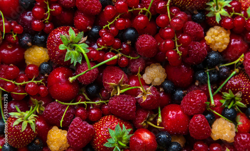 Beautiful background with homemade berries. Selective focus.