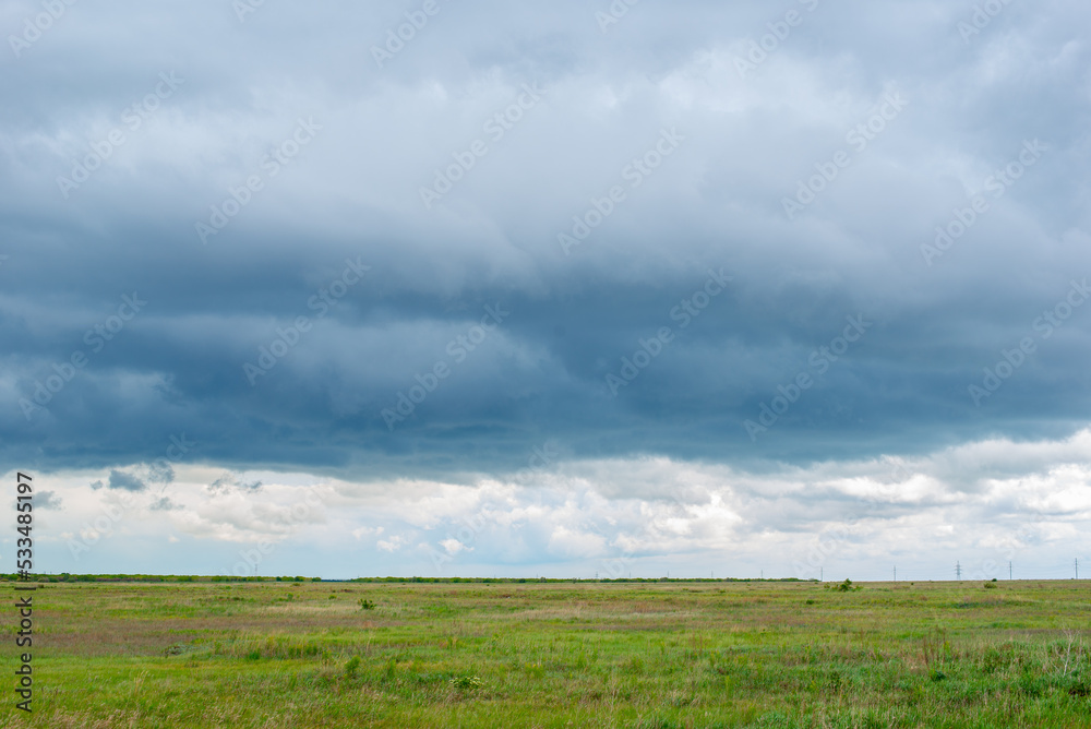gorgeous steppe landscape in summer before rain gorgeous steppe landscape in summer before rain