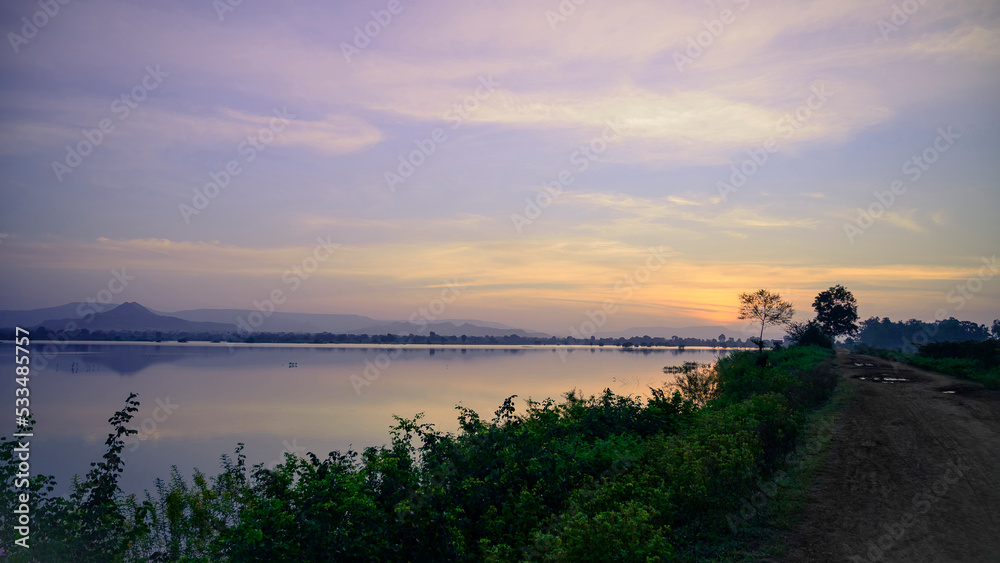 sunset at the lake