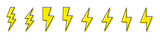 Thunder bolt vector icon. Lightning icons. Electrical sign. Thunderbolt symbol on white background. Electric concept stock vector illustration. Flash logo set.