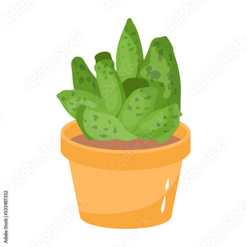 Cactus plant flat illustration, editable design 