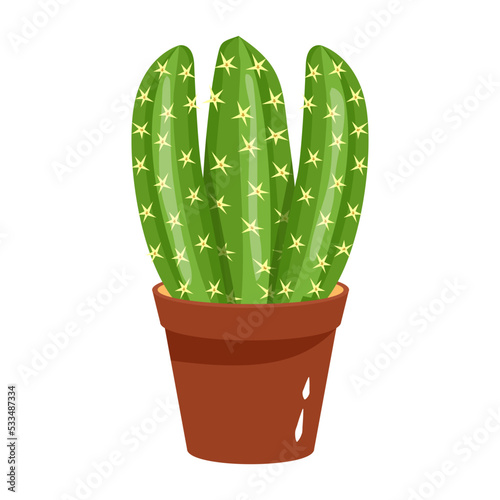 Cactus plant flat illustration, editable design 