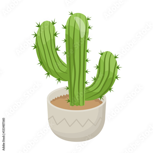Cactus plant flat illustration, editable design 