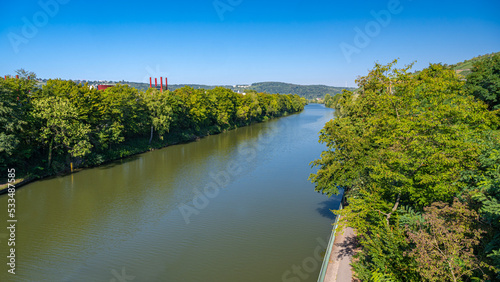 The Neckar River near Esslingen. Baden-Wuerttemberg, Germany, Europe © karlo54