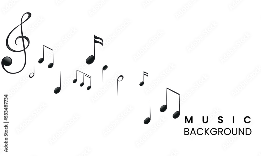 Musical notes Music vector background. musical notes Illustration - obrazy, fototapety, plakaty 