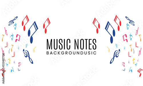music notes vector. vector of colorful music notes background