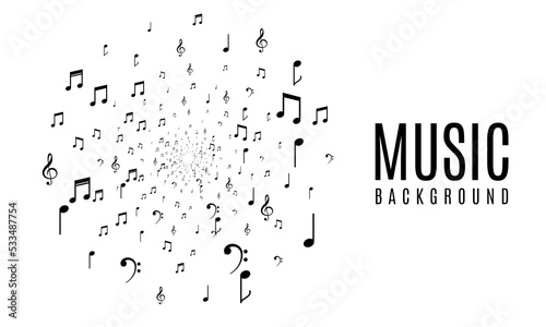 abstract music background vector. music party live concert template, Musical pentagram notes background vector