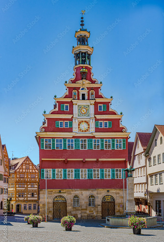 The old townhall on the Marktplatz Square, Esslingen/Neckar, Baden-Wuerttemberg, Germany, Europe