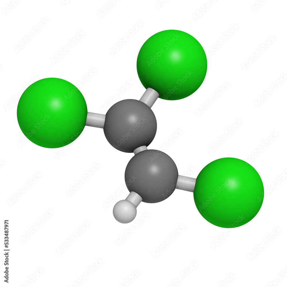 Trichloroethylene (TCE) pollutant and obsolete anesthetic, molecular