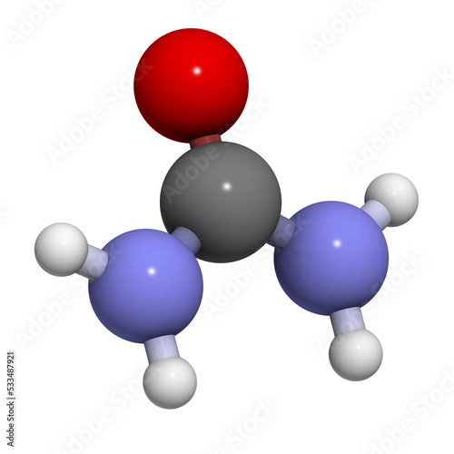 Urea (carbamide) molecule, chemical structure © molekuul.be