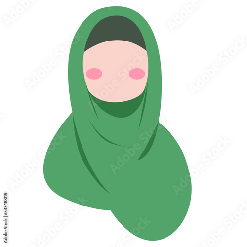 Women wearing hijab. Girl with Islamic hijab Silhouette.