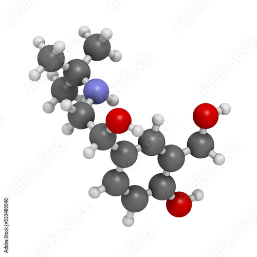 Salbutamol (albuterol) asthma and COPD drug, chemical structure. photo