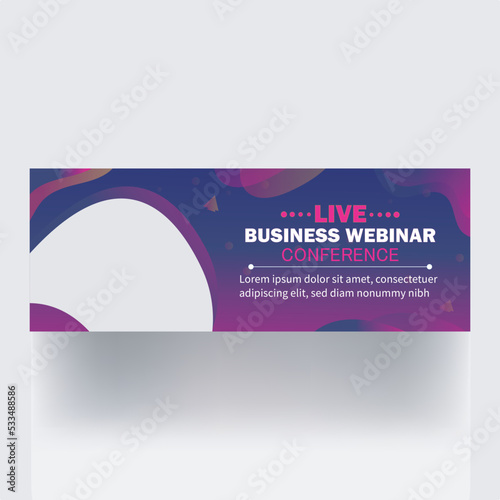 live video conference cover banner thumbnail design social media post banner template