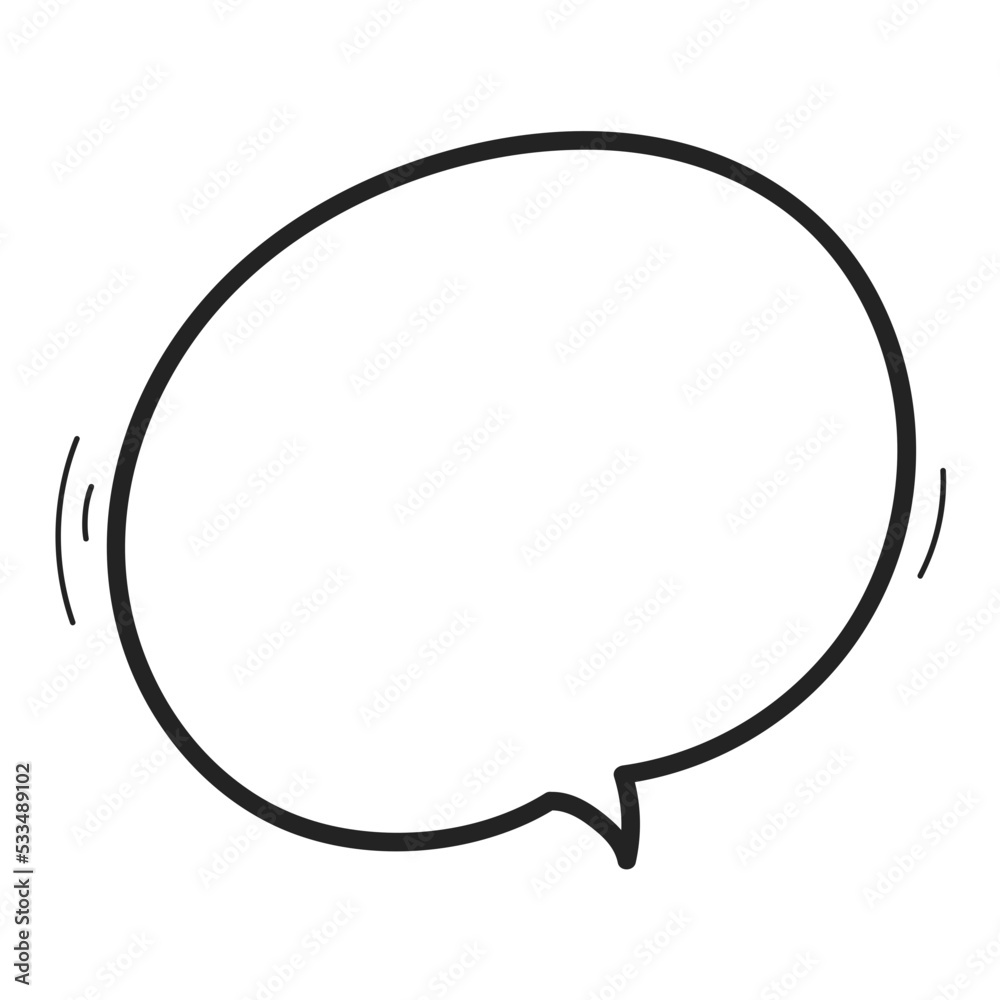 Speech Bubble Sketch. Hand drawn bubble speech Speech Bubble Sketch. Hand drawn bubble speech