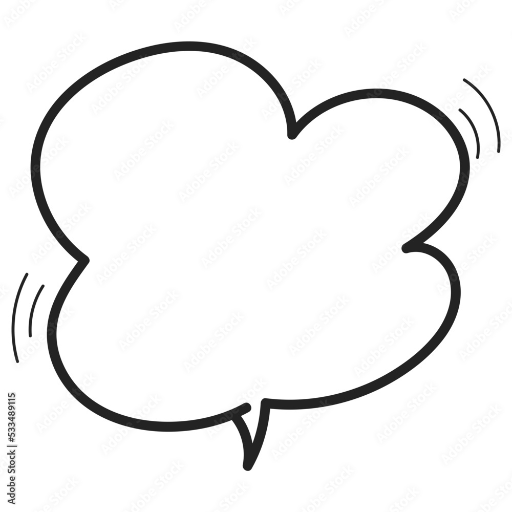 Speech Bubble Sketch. Hand drawn bubble speech Speech Bubble Sketch. Hand drawn bubble speech