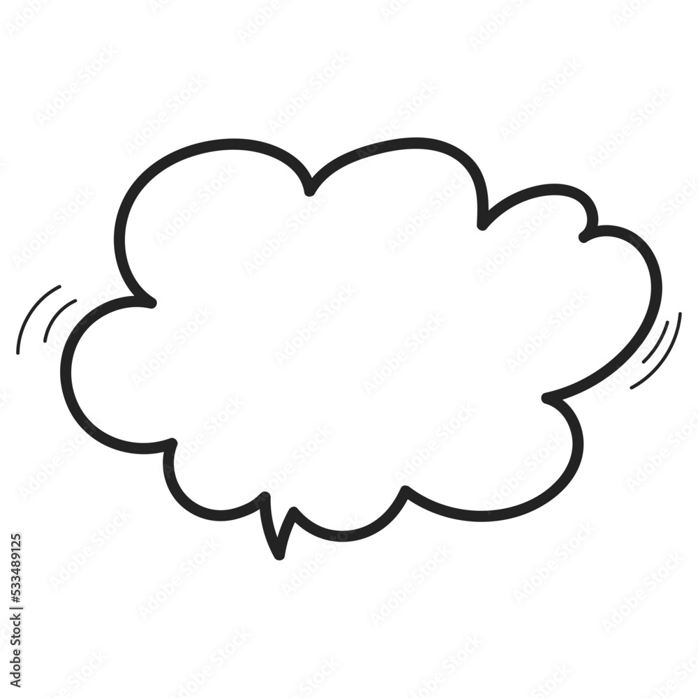 Speech Bubble Sketch. Hand drawn bubble speech Speech Bubble Sketch. Hand drawn bubble speech