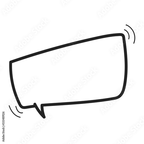 Speech Bubble Sketch. Hand drawn bubble speech