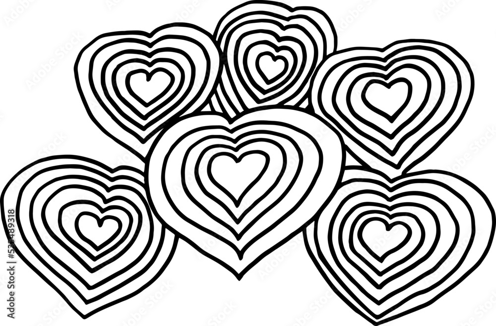 Vector symbol of a lot of hearts. For printing on fabric. For the internet.