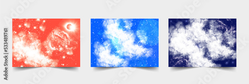Sky and stars background. Rainbow pastel space background.