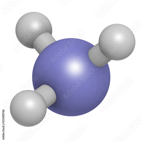 Ammonia (NH3), molecular model.