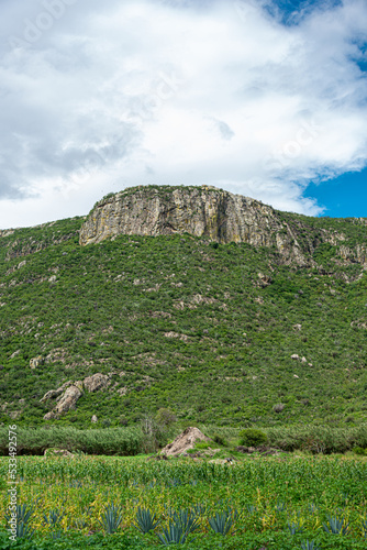 View of the Yagul Natural Monument at Oaxaca, Mexico