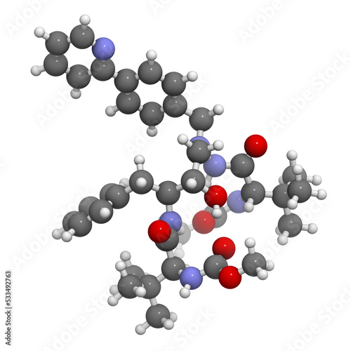 Atazanavir HIV drug (protease inhibitor class), chemical structure.