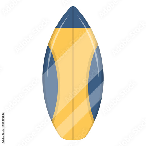 Trendy flat illustration of a longboard