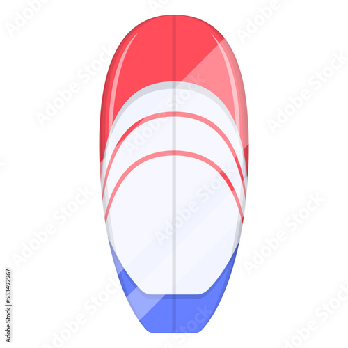 Trendy flat illustration of a longboard