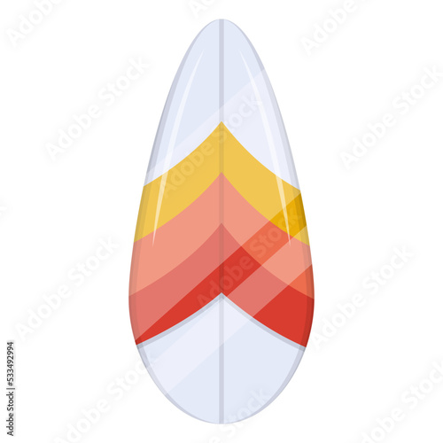 Trendy flat illustration of a longboard
