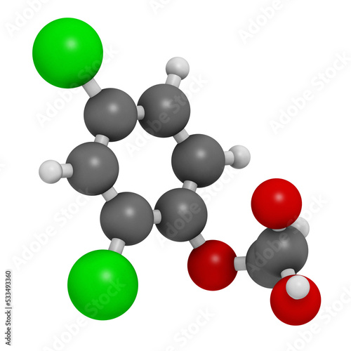 2,4-D (2,4-dichlorophenoxyacetic acid) Agent Orange ingredient. Synthetic auxin plant hormone, used as pesticide and herbicide and ingredient of Agent Orange. photo