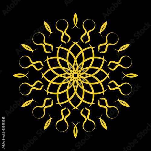 Mandala ornament, golden pattern for your design. Vector eps10 © Narek
