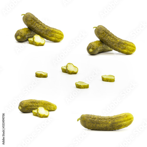 Pickle Collection on white background