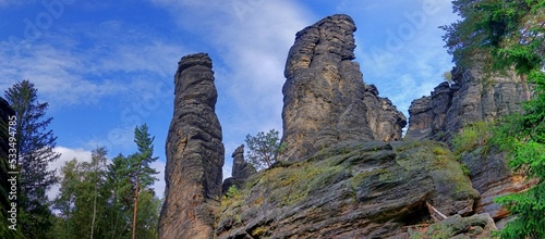 Felsen an den Herkulessaeulen im Bielatal photo