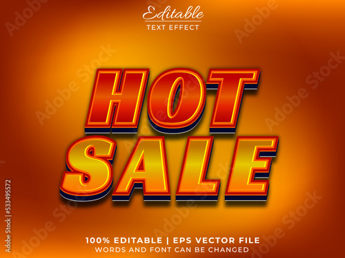 Hot sale editable text effect Premium Vector