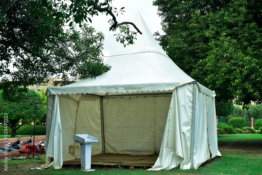 Empty camp tent for temporary accommodation Empty camp tent for temporary accommodation