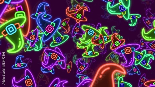 Halloween Background Glowing Loop Hat
