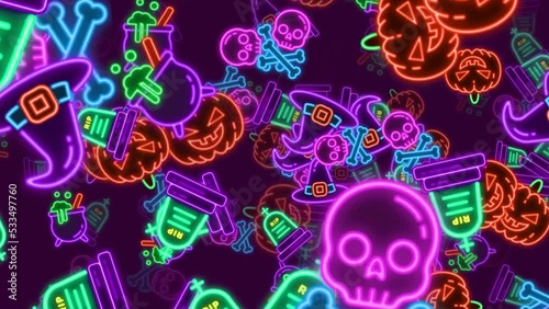 Halloween Background Glowing Loop 