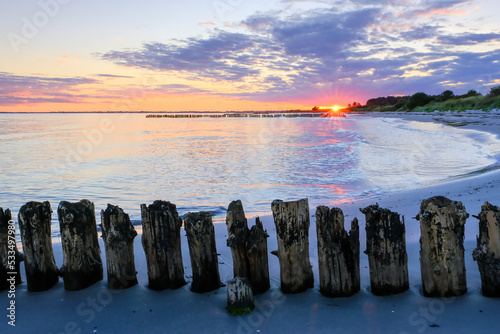 Awesome sunset at the Ile of Moen, Denmark, Europe