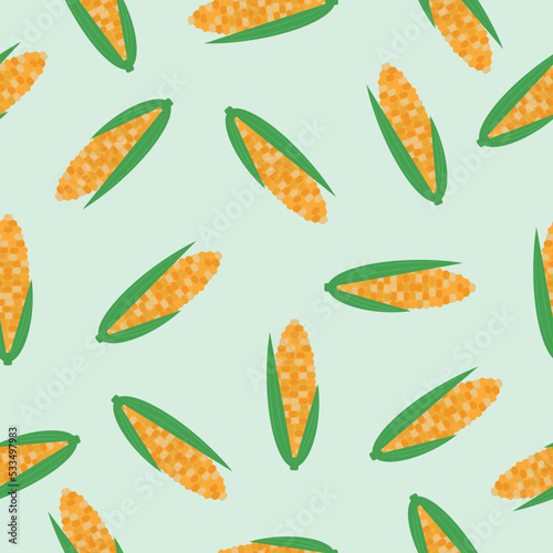 plant vector corn seamless pattern
