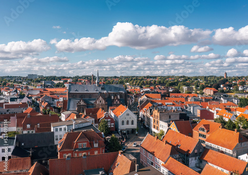 Obraz na płótnie Summer view of the old town of Haderslev, Southern Denmark (Syddanmark) w salonie