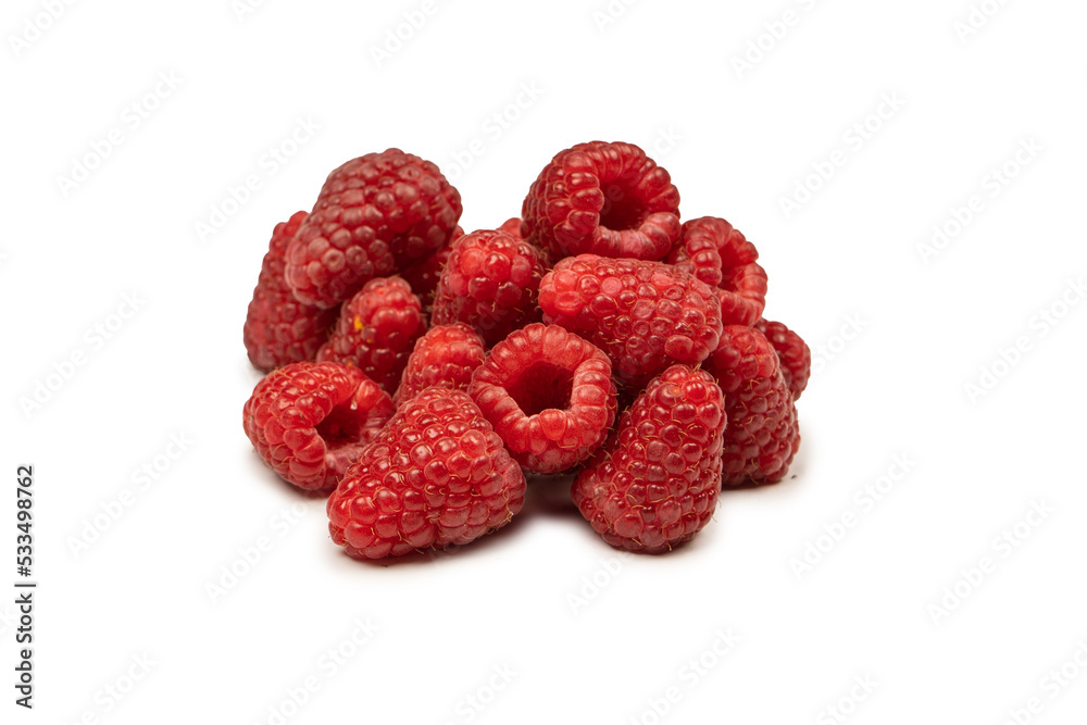 Tasty raspberries isolated on white background. Tasty raspberries isolated on white background.