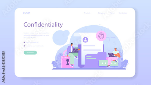 Cyber or web security specialist web banner or landing page.