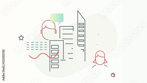 Office Employee Search - Animated  Illustration as MP4 File