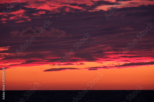 Red fire blood sunset sky cloudscape seascape