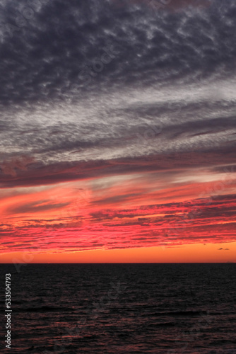 Red fire blood sunset sky cloudscape seascape