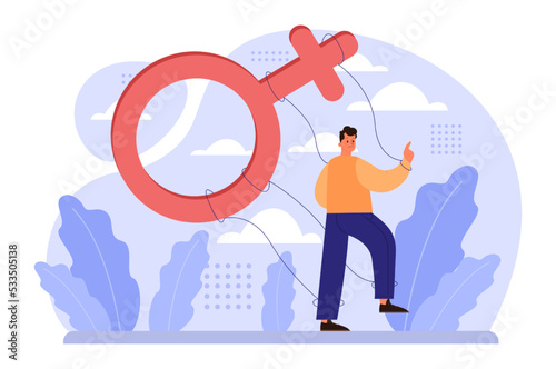 Gender inequality concept. Bias and sexism in workplace or social