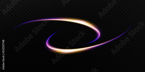 Abstract light lines of movement and speed with white color glitters. Light everyday glowing effect. semicircular wave, light trail curve swirl, car headlights, incandescent optical fiber png.